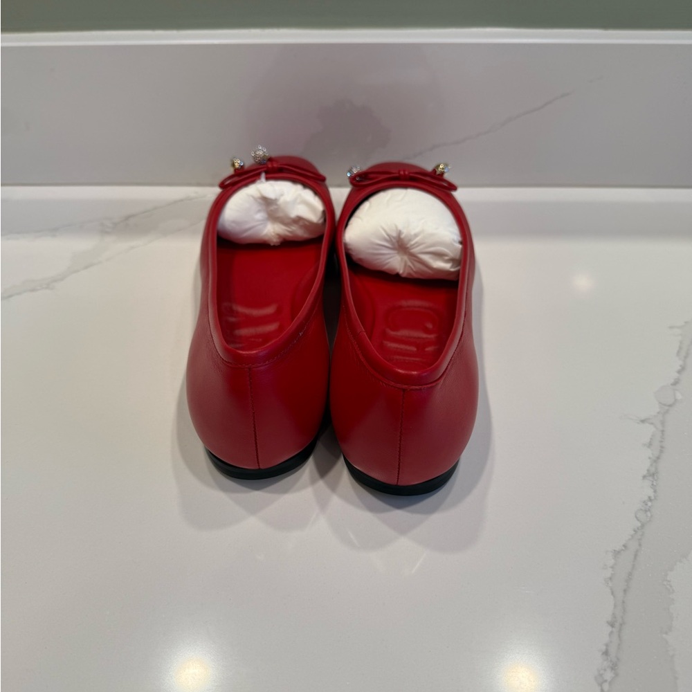 NWT!-{Jimmy Choo}-Size:39-Elme Flat in Red - Picture 7 of 9